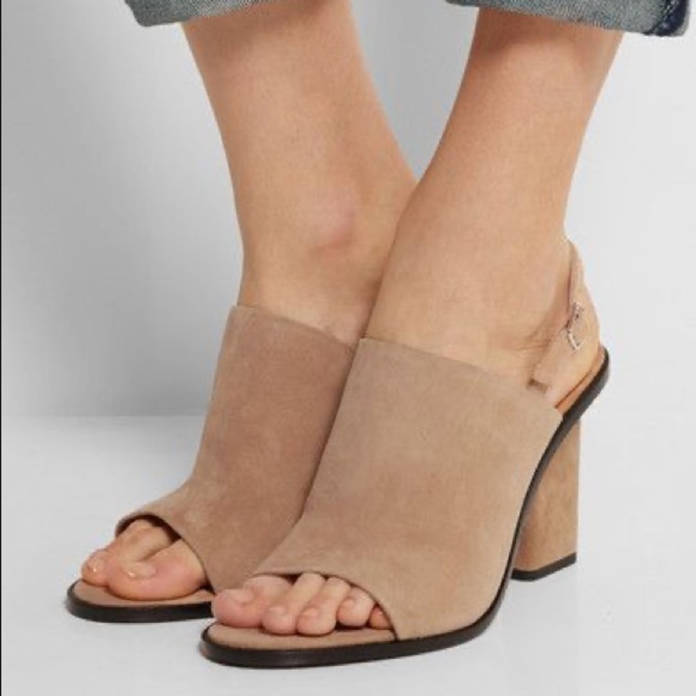 Alexander Wang Cole Suede Slingback Sandals 37.5